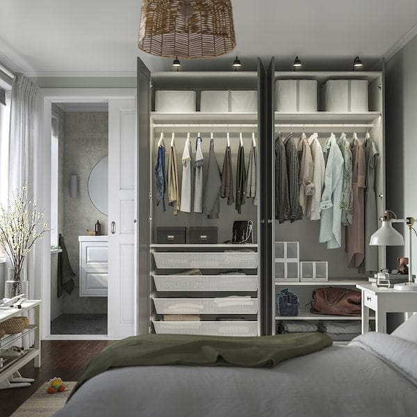 Ikea PAX / GULLABERG - Wardrobe combination, white/grey,200x60x236 cm