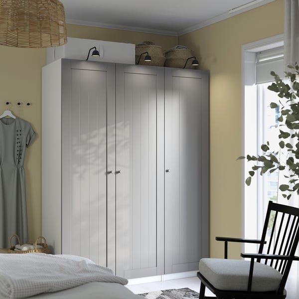 PAX / GULLABERG wardrobe combination, white/grey, 150x60x201 cm
