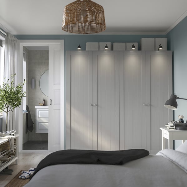 PAX / GULLABERG wardrobe combination, white/grey, 200x60x201 cm