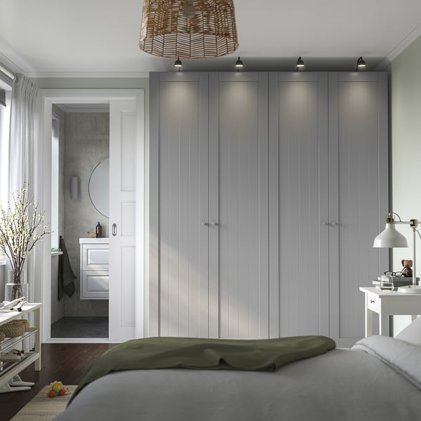 PAX / GULLABERG wardrobe combination, white/grey, 200x60x236 cm