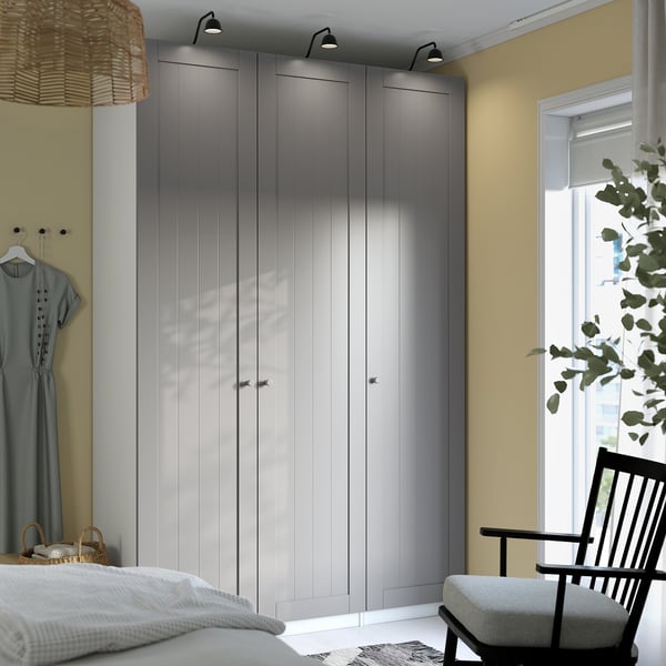 PAX / GULLABERG wardrobe combination, white/grey, 150x60x236 cm
