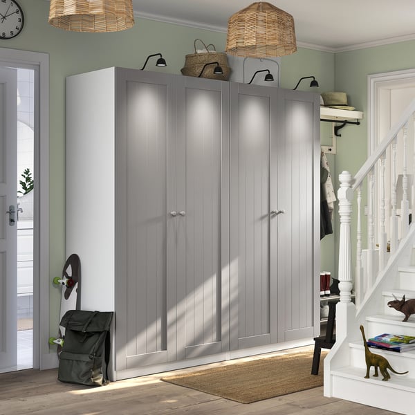 PAX / GULLABERG wardrobe combination, white/grey, 200x60x201 cm