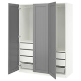 PAX / GULLABERG wardrobe combination, white/grey, 150x60x201 cm