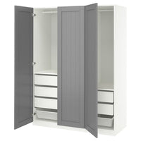 PAX / GULLABERG wardrobe combination, white/grey, 150x60x201 cm