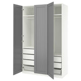 PAX / GULLABERG wardrobe combination, white/grey, 150x60x236 cm