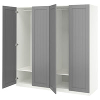 PAX / GULLABERG wardrobe combination, white/grey, 200x60x201 cm