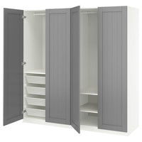 PAX / GULLABERG wardrobe combination, white/grey, 200x60x201 cm