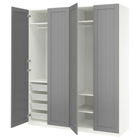 PAX / GULLABERG wardrobe combination, white/grey, 200x60x236 cm