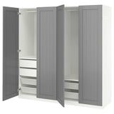 PAX / GULLABERG wardrobe combination, white/grey, 200x60x201 cm