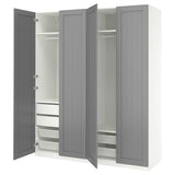 PAX / GULLABERG wardrobe combination, white/grey, 200x60x236 cm