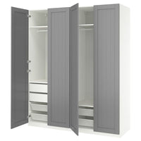 PAX / GULLABERG wardrobe combination, white/grey, 200x60x236 cm