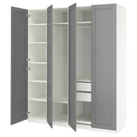 PAX / GULLABERG wardrobe combination, white/grey, 200x60x236 cm