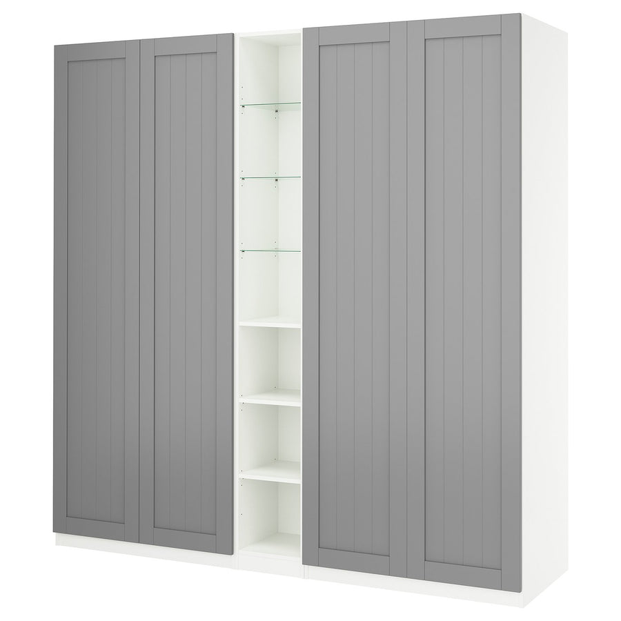 PAX / GULLABERG wardrobe combination, grey grey/white, 235x60x236 cm