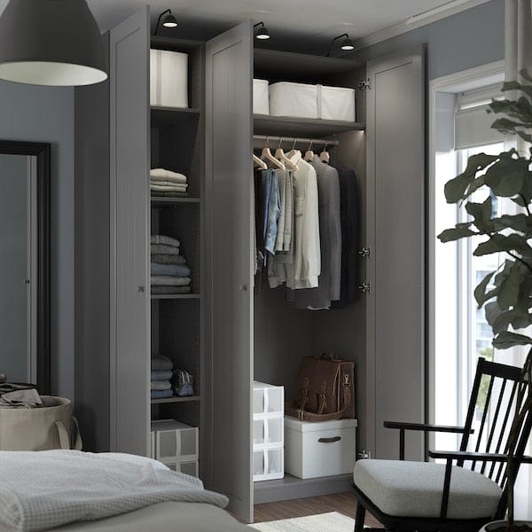 Ikea PAX / GULLABERG - Wardrobe combination, dark gray/dark gray,150x60x236 cm