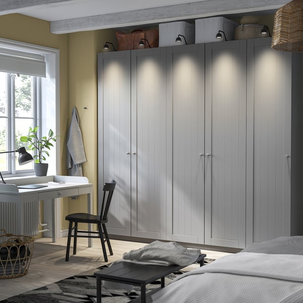 PAX / GULLABERG wardrobe combination, dark grey/dark grey, 250x60x236 cm