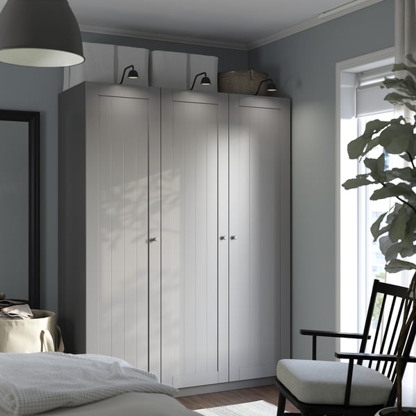 PAX / GULLABERG wardrobe combination, dark grey/dark grey, 150x60x201 cm