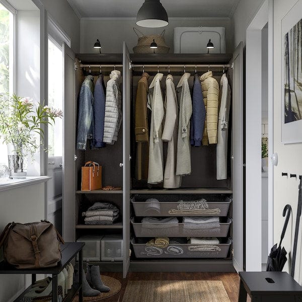 Ikea PAX / GULLABERG - Wardrobe combination, dark gray/dark gray,150x60x201 cm