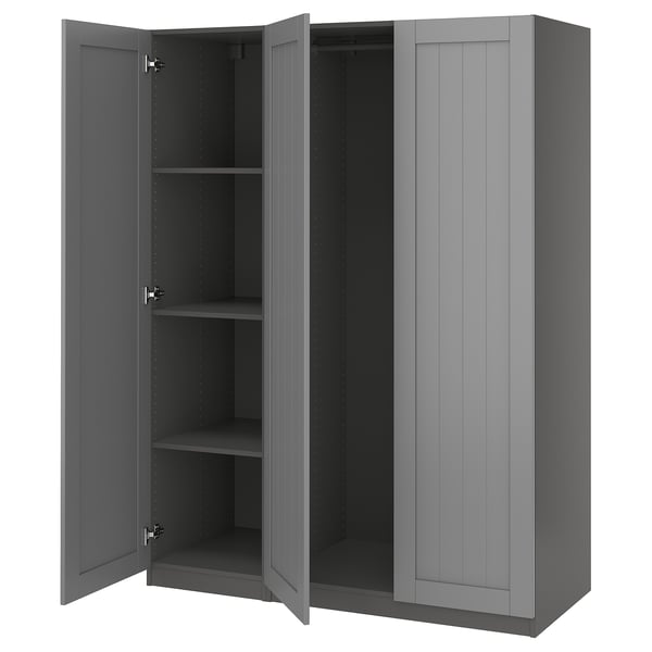 PAX / GULLABERG wardrobe combination, dark grey/dark grey, 150x60x201 cm
