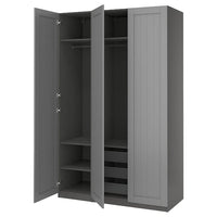 PAX / GULLABERG wardrobe combination, dark grey/dark grey, 150x60x236 cm