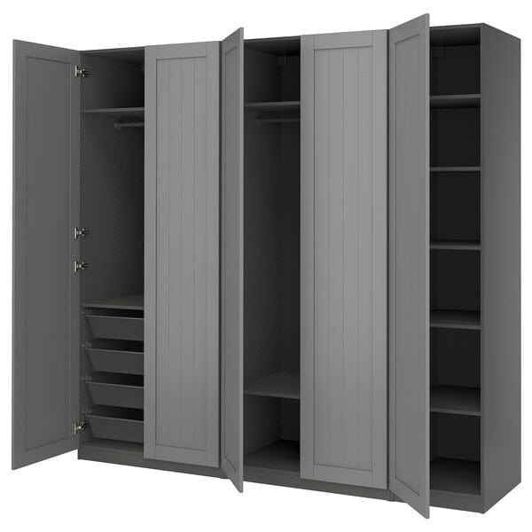 Ikea PAX / GULLABERG - Wardrobe combination, dark gray/dark gray,250x60x236 cm