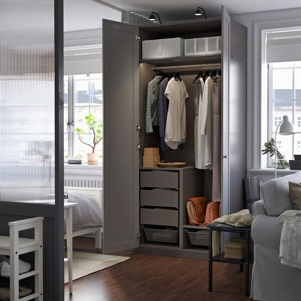 Ikea PAX / GULLABERG - Wardrobe combination, dark gray/grey,100x60x236 cm