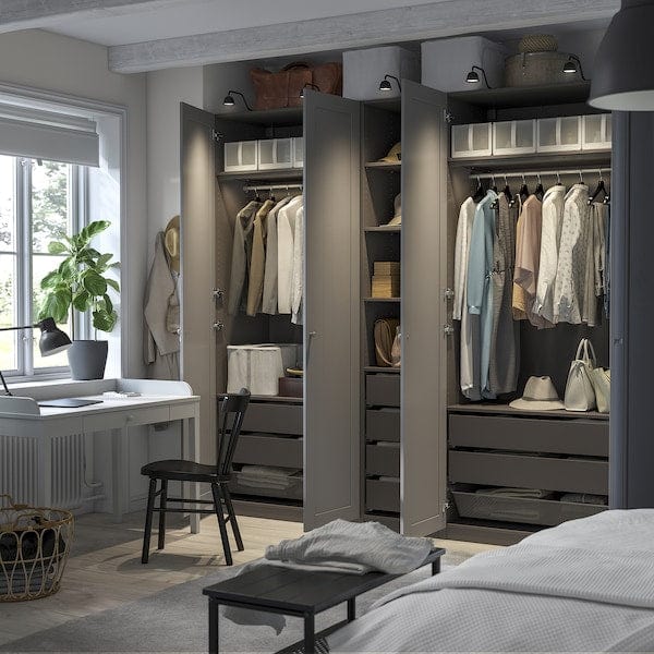 Ikea PAX / GULLABERG - Wardrobe combination, dark gray/grey,250x60x236 cm