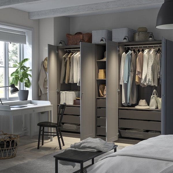 Ikea PAX / GULLABERG - Wardrobe combination, dark gray/grey,250x60x201 cm