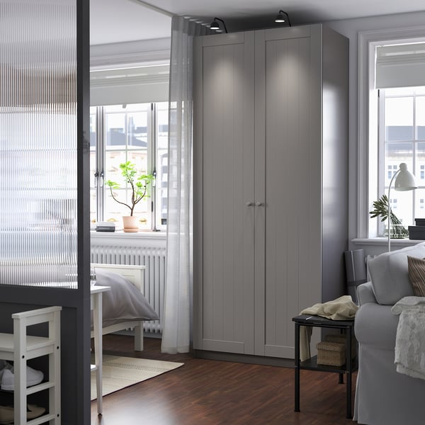 PAX / GULLABERG wardrobe combination, dark grey/grey, 100x60x236 cm