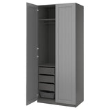PAX / GULLABERG wardrobe combination, dark grey/grey, 100x60x236 cm