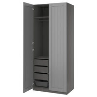 PAX / GULLABERG wardrobe combination, dark grey/grey, 100x60x236 cm