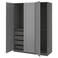 PAX / GULLABERG wardrobe combination, dark grey/grey, 150x60x201 cm