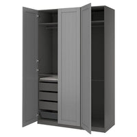 PAX / GULLABERG wardrobe combination, dark grey/grey, 150x60x236 cm