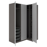 PAX / GULLABERG corner wardrobe, dark grey/grey, 161/111x236 cm