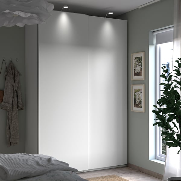 PAX / HASVIK wardrobe combination, white/white, 150x66x236 cm