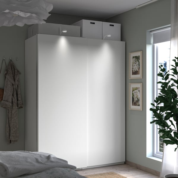 PAX / HASVIK wardrobe combination, white/white, 150x66x201 cm