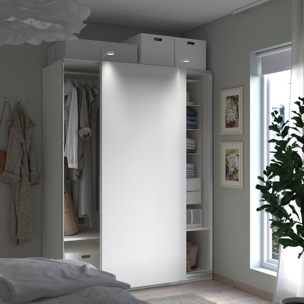 PAX / HASVIK wardrobe combination, white/white, 150x66x201 cm