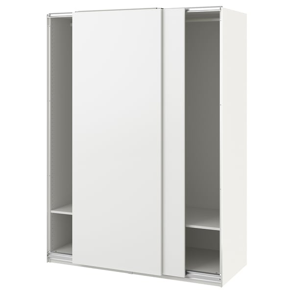 PAX / HASVIK wardrobe combination, white/white, 150x66x201 cm