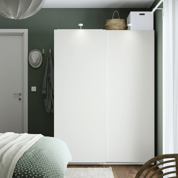 PAX / HASVIK wardrobe combination, white/white, 150x66x201 cm