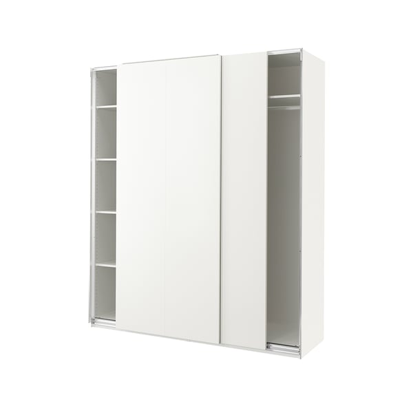 PAX / HASVIK wardrobe, white/white, 200x66x236 cm