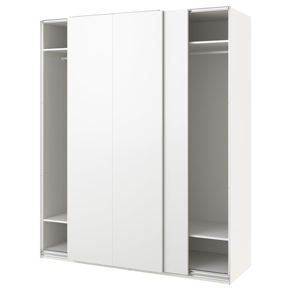 PAX / HASVIK wardrobe, white/white, 200x66x236 cm