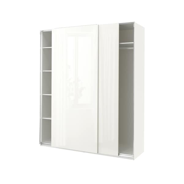 Ikea PAX / HASVIK - Cloakroom, white/glossy white,200x66x236 cm