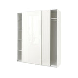 PAX / HASVIK wardrobe, white/high-gloss white, 200x66x236 cm