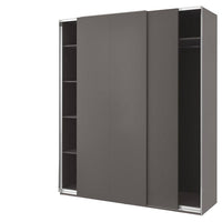 PAX / HASVIK wardrobe, dark grey/dark grey, 200x66x236 cm