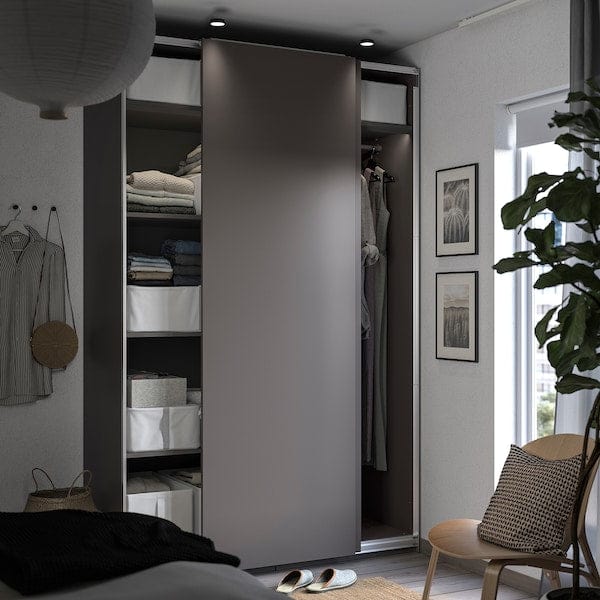 Ikea PAX / HASVIK - Wardrobe, dark grey/dark grey,150x66x236 cm