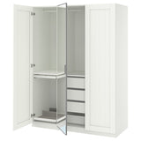 PAX / KAMMARTORP/GULLABERG wardrobe combination, white mirror glass/grey white, 150x60x201 cm