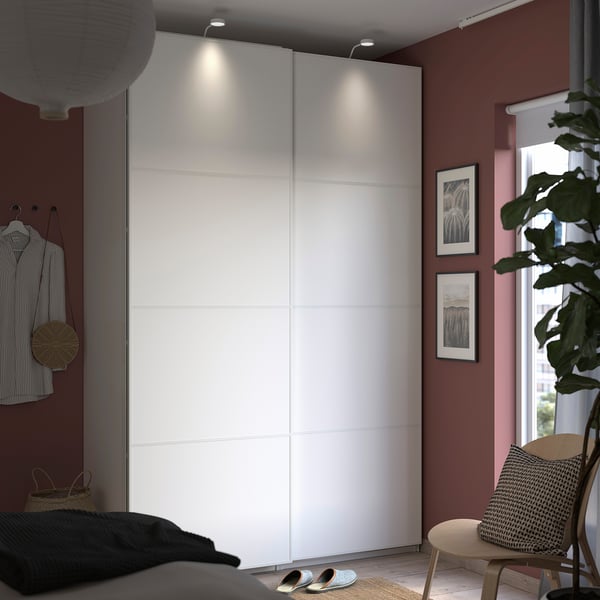 PAX / MEHAMN wardrobe, white/double sided white, 150x66x236 cm
