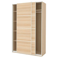 PAX / MEHAMN wardrobe, white stained oak effect/double sided white stained oak effect, 150x66x236 cm