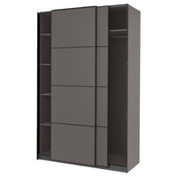 PAX / MEHAMN wardrobe, dark grey/double sided dark grey, 150x66x236 cm