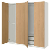 PAX / STORKLINTA wardrobe combination, white/oak effect, 200x60x201 cm