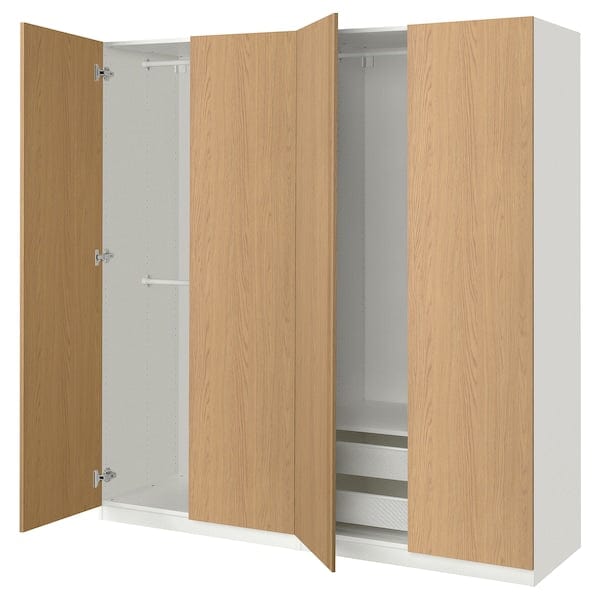 Ikea PAX / STORKLINTA - Combinazione di guardaroba, bianco/effetto rovere,200x60x201 cm